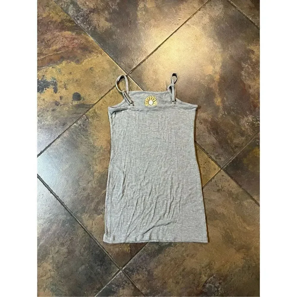 Olivia Kay Girls Gray Sunflower Dress Size M (8)